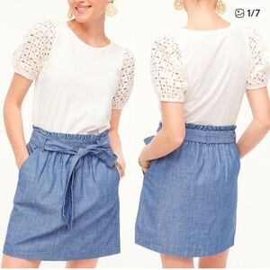 J. Crew Denim Blue Tie-Waist Skirt